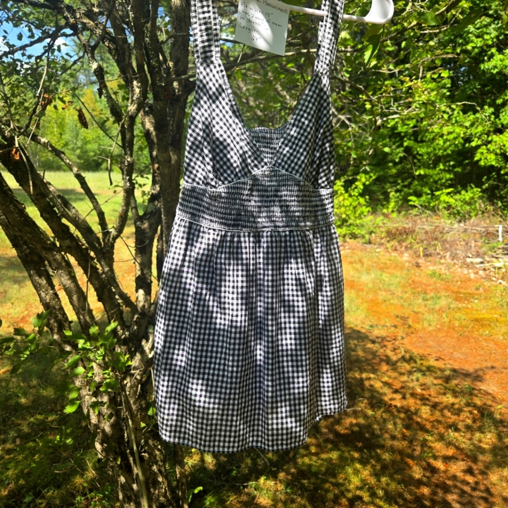 Tommy Hilfiger Black and White Gingham Top Size L